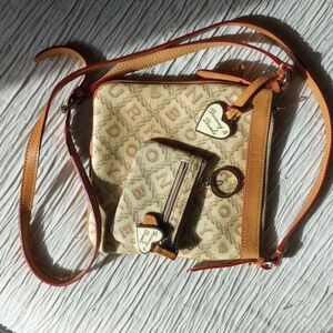 Dooney & Bourke Beige and Tan Crossbody Bag